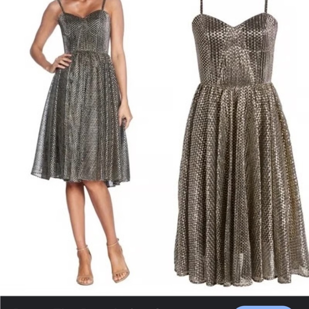 Dress the Population Gold A-Line Dress